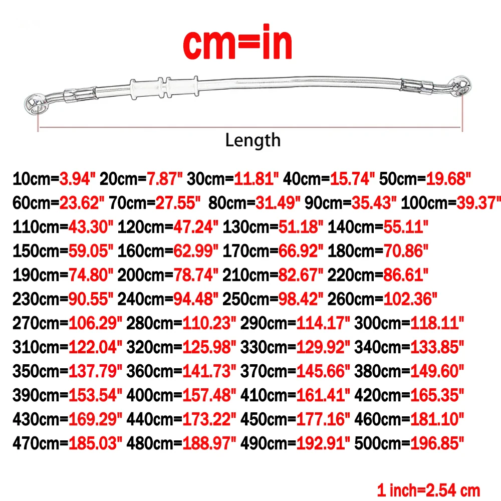 10 cm ~ 500 cm Motosiklet Fren - Flexible Hose Braided incelemesi ve fiyatı